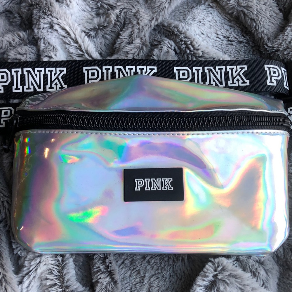 Pink holographic fanny pack